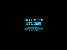I COUNT MTL 2015